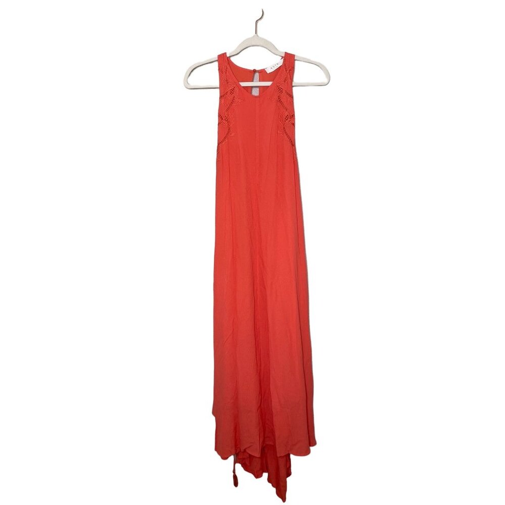 ASTR the Label Victoria Lace-Up Midi Dress Size Small Coral Pink Cutout New - Picture 2 of 9